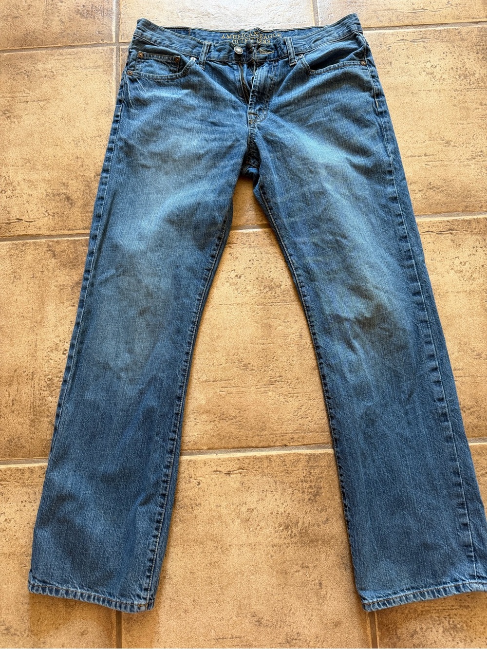 American Eagle Outfitters Straight Leg Denim Jeans - Medium Blue